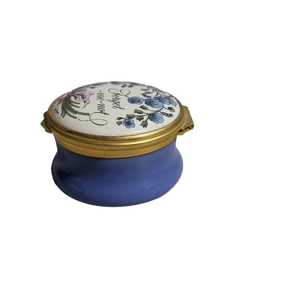 Halcyon Days Enamels trinket box floral 